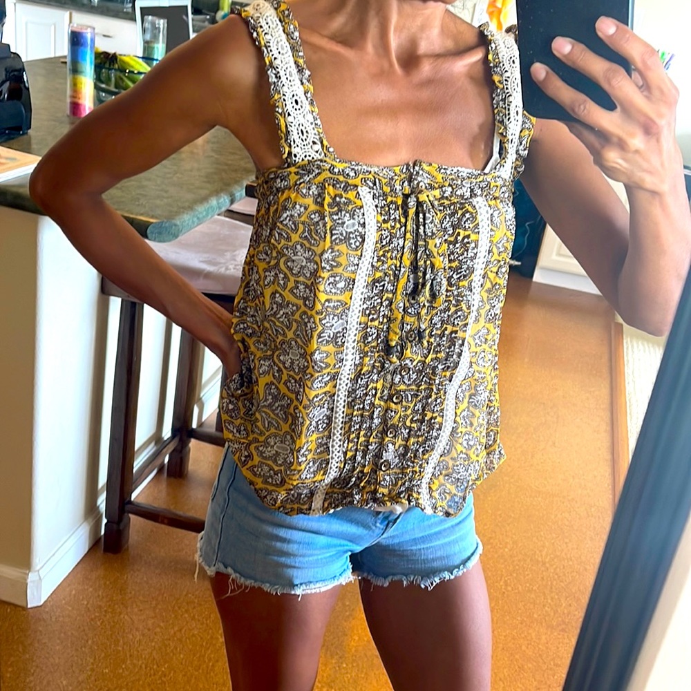 Anthropologie sheer sleeveless top